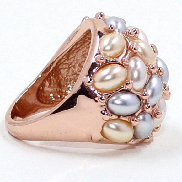 Unbranded Cluster Like Faux Pearls on Copper Base Color Fashion Ring - Picture 4 of 8